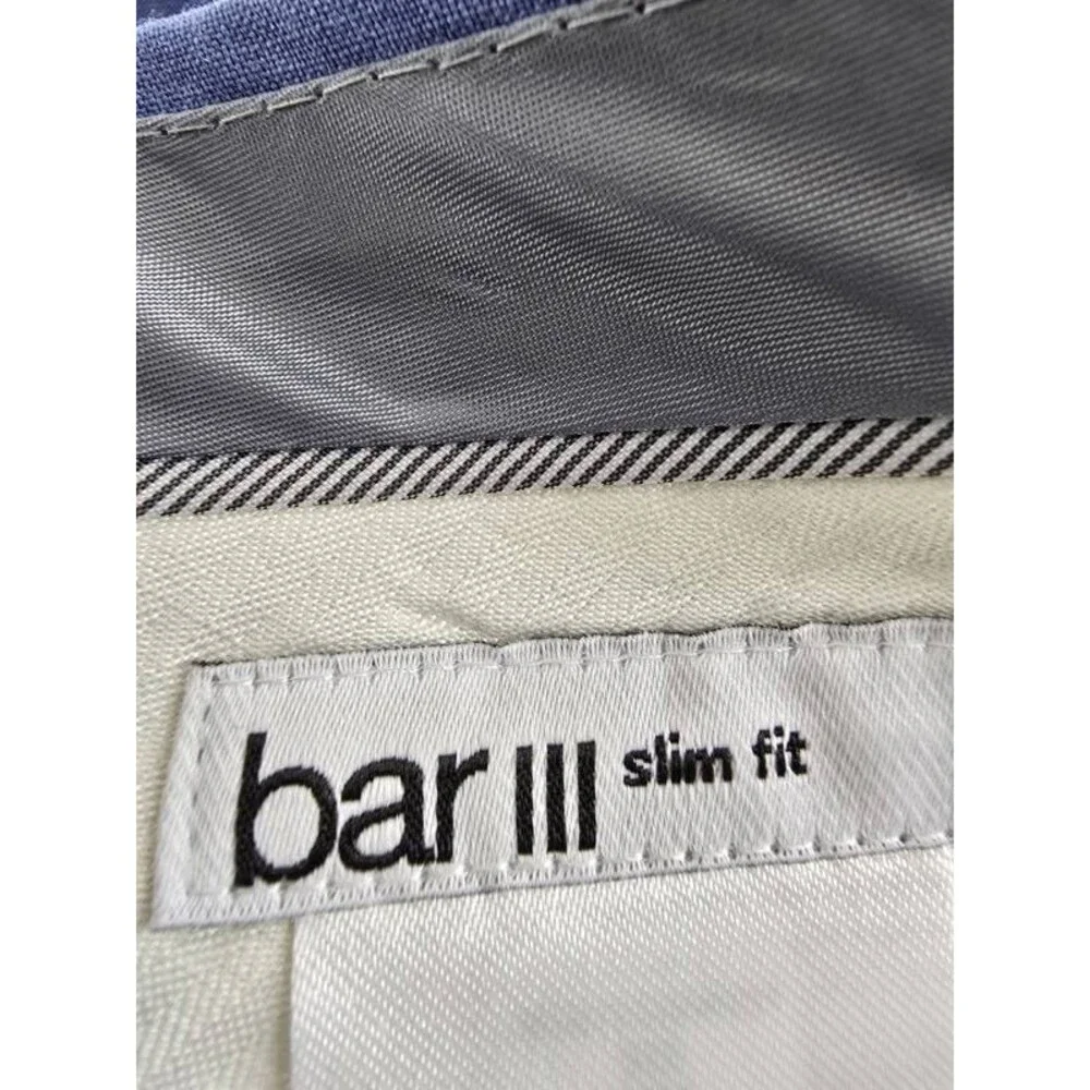 Bar III Wool Blend Slim-Fit Suit Pants Men's 29X30 Light Blue Button Closure